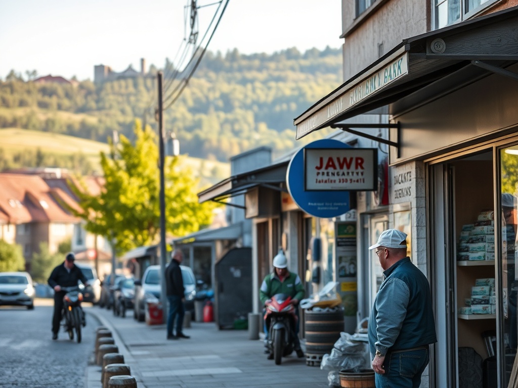 Mapa Jawora z zaznaczonymi obszarami inwestycji finansowanych z Funduszy Europejskich